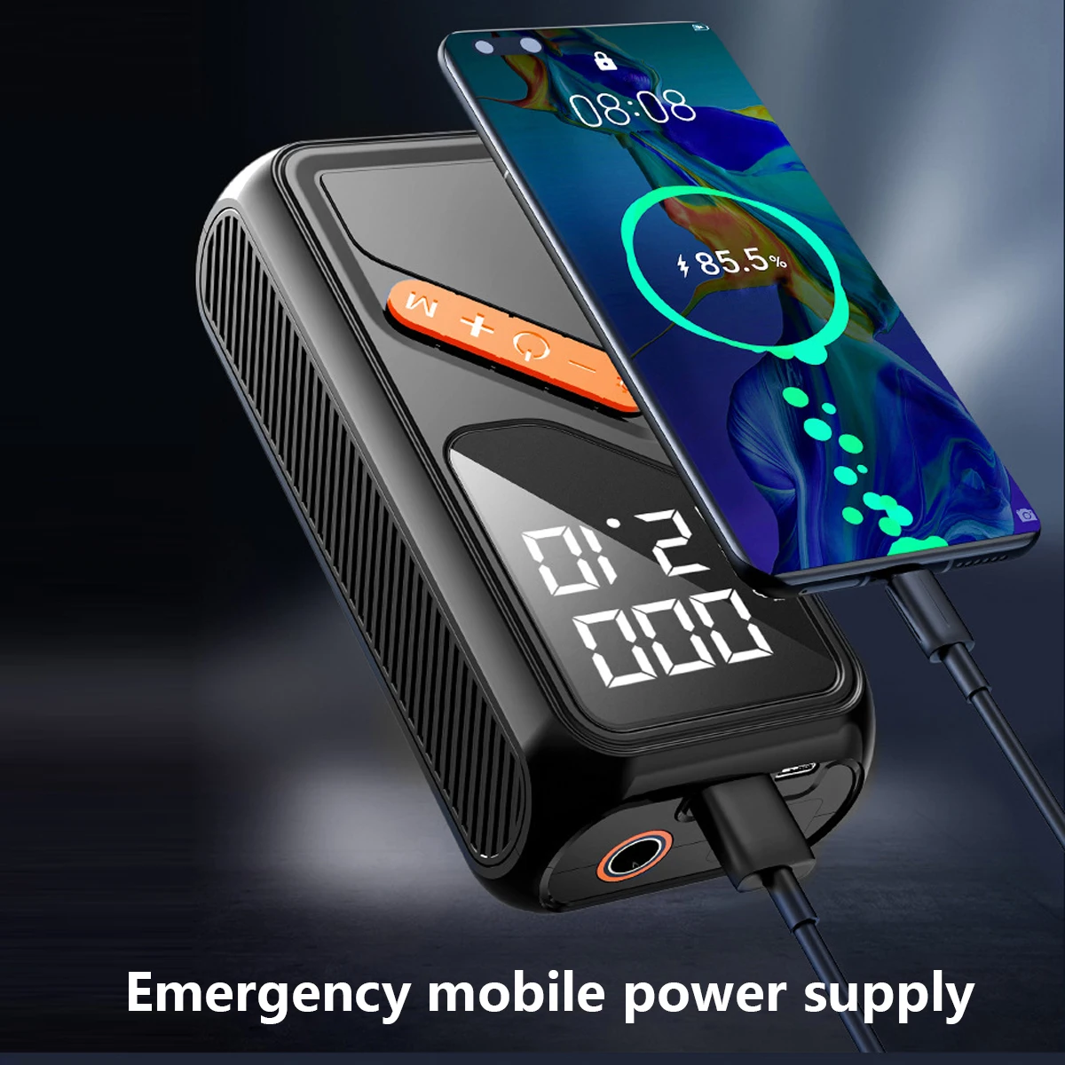Portable Car and Bicycle Tire Inflator Pump 4000mAh Digital Air Pump with Power Bank ABS Material 150Psi Electric Inflator - view 5
