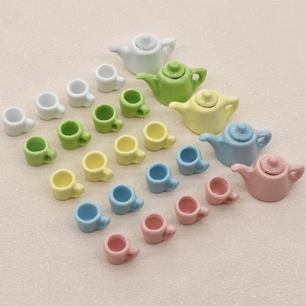 Набор фарфоровый для кукольного домика iland 1/12, миниатюрная посуда для гостиной, столовой, Садового Стола, аксессуары для кукольного домика, 5 шт.