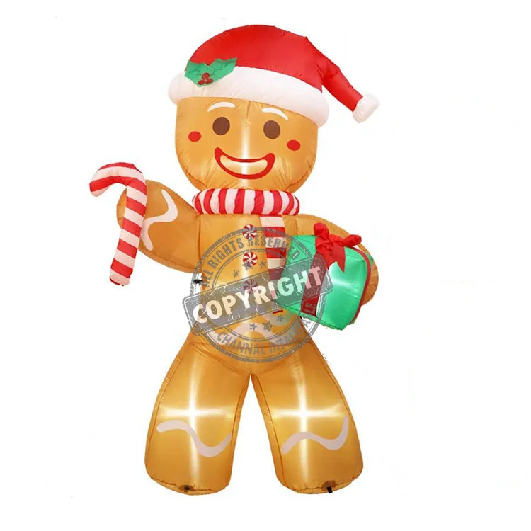 PreLit LED Gingerbread Man Christmas Inflatable With Instant