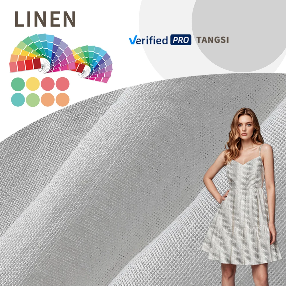 Women's Clothing Factory Direct Sales Prepare Dye Breathable Fabrics Linen Ramie Cotton for Girls Women's Clothing Dress Shirt