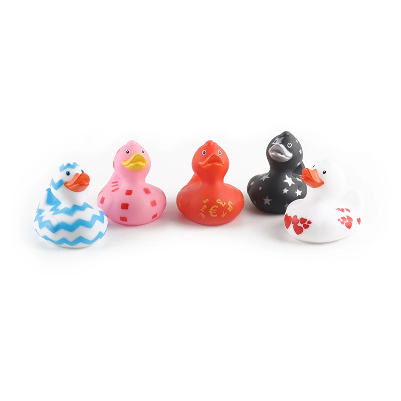 3.5'' Custom Logo 20 Types of Rubber Duck Toy Floating Sound Squeaky Bath Toys for Kids Gifts 2