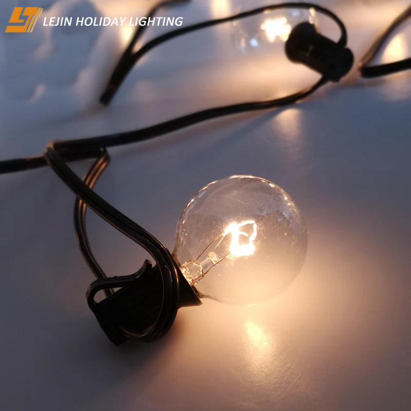 
Наружная Водонепроницаемая светодиодная гирлянда g40 25 футов 50 футов 100 футов с американской и британской вилкой 