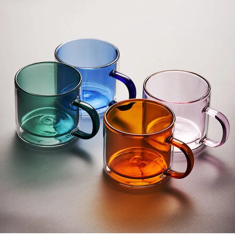 Colored Glass Coffee Mugs