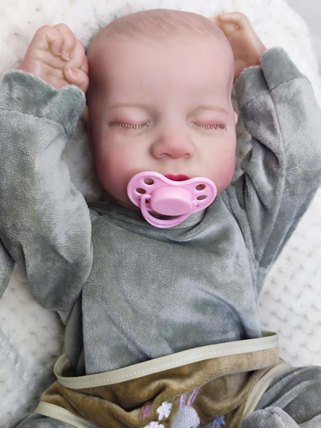 High Simulation Cute Safe Material Vinyl Rubber Baby Toys Doll With Ic  Magnetic Pacifier for Reborn Dolls