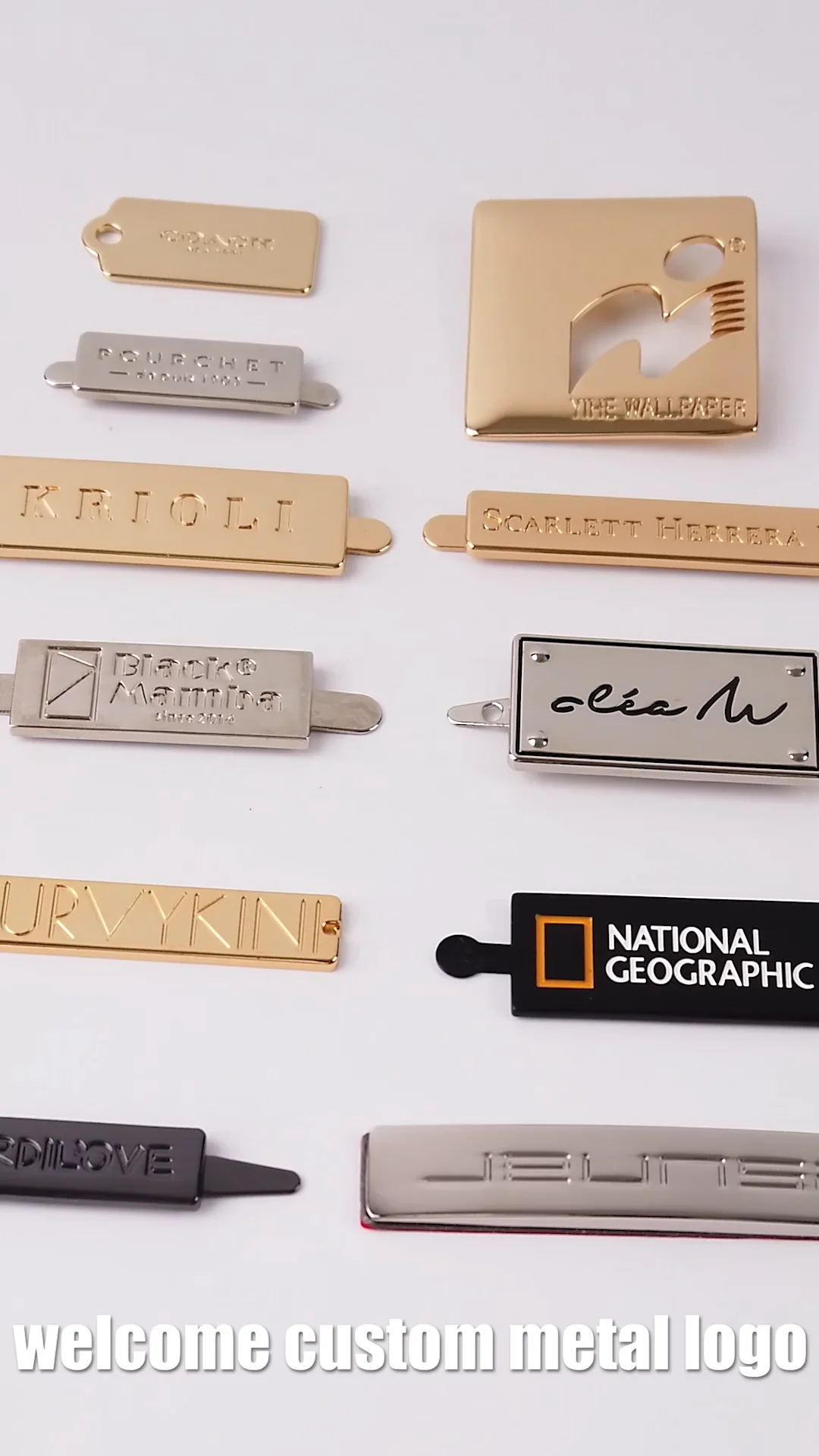 Bag Accessories Custom Handbag Hardware Engraved Metal Brand Logo Plate Tags,High Quality Custom