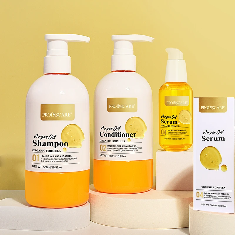 Luxury Moroccan Argan Oil Shampoo and Conditioner Hair Care Set Natural Organic Soft Shiny Hair Argan Shampoo Private Label