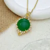 Xl1367 round rhombus necklace in gold
