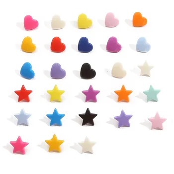 Ywbeyond T5 1000pc Heart/Star Shaped Plastic Snap Button Fastener Buttons Garment Accessories For Baby Clothes Clips Buttons