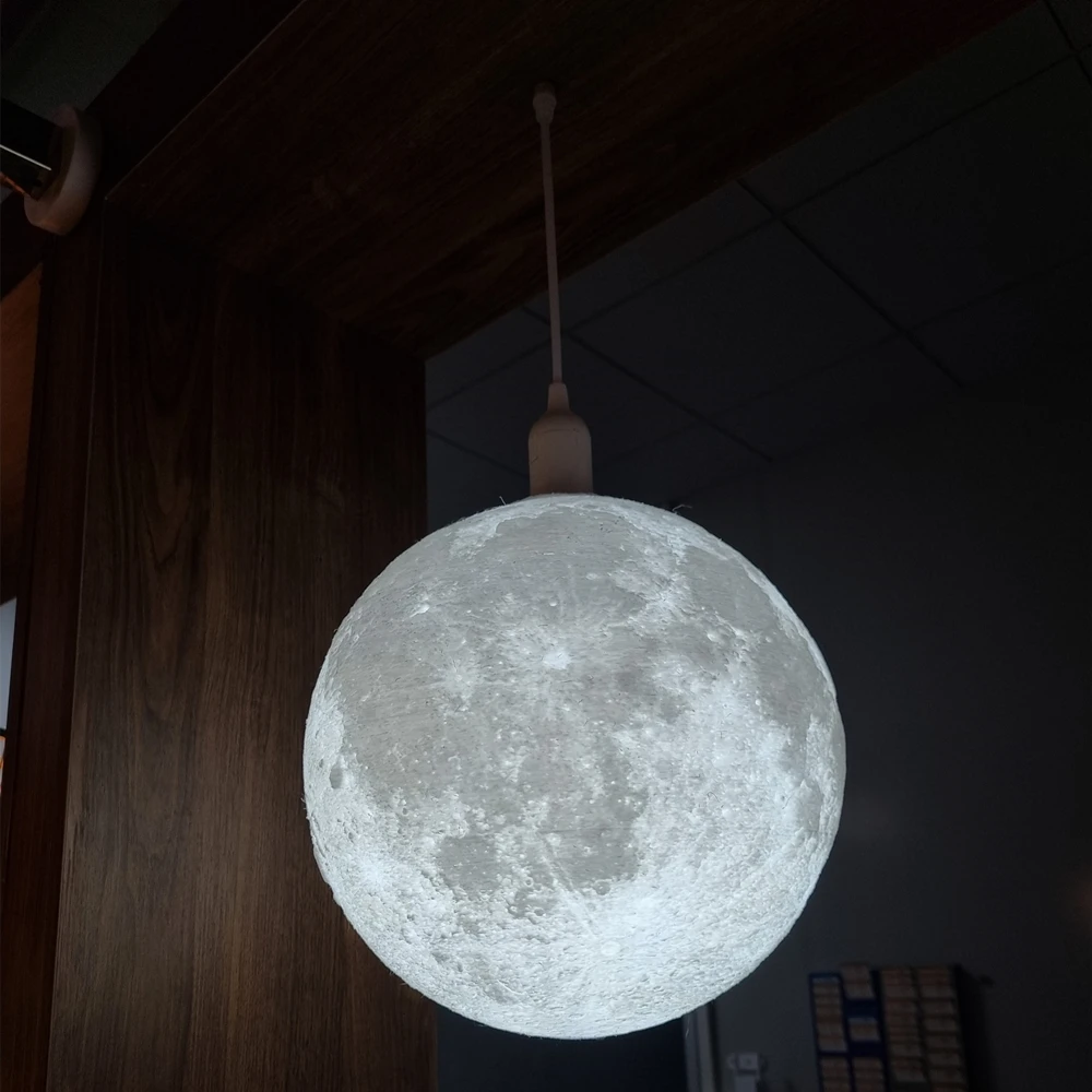 Lunar light 3D Printing Moon Hanging Lamps 3D Planet Lamp Rotation Moon Lamp New Invention Rotation Ceiling Moon