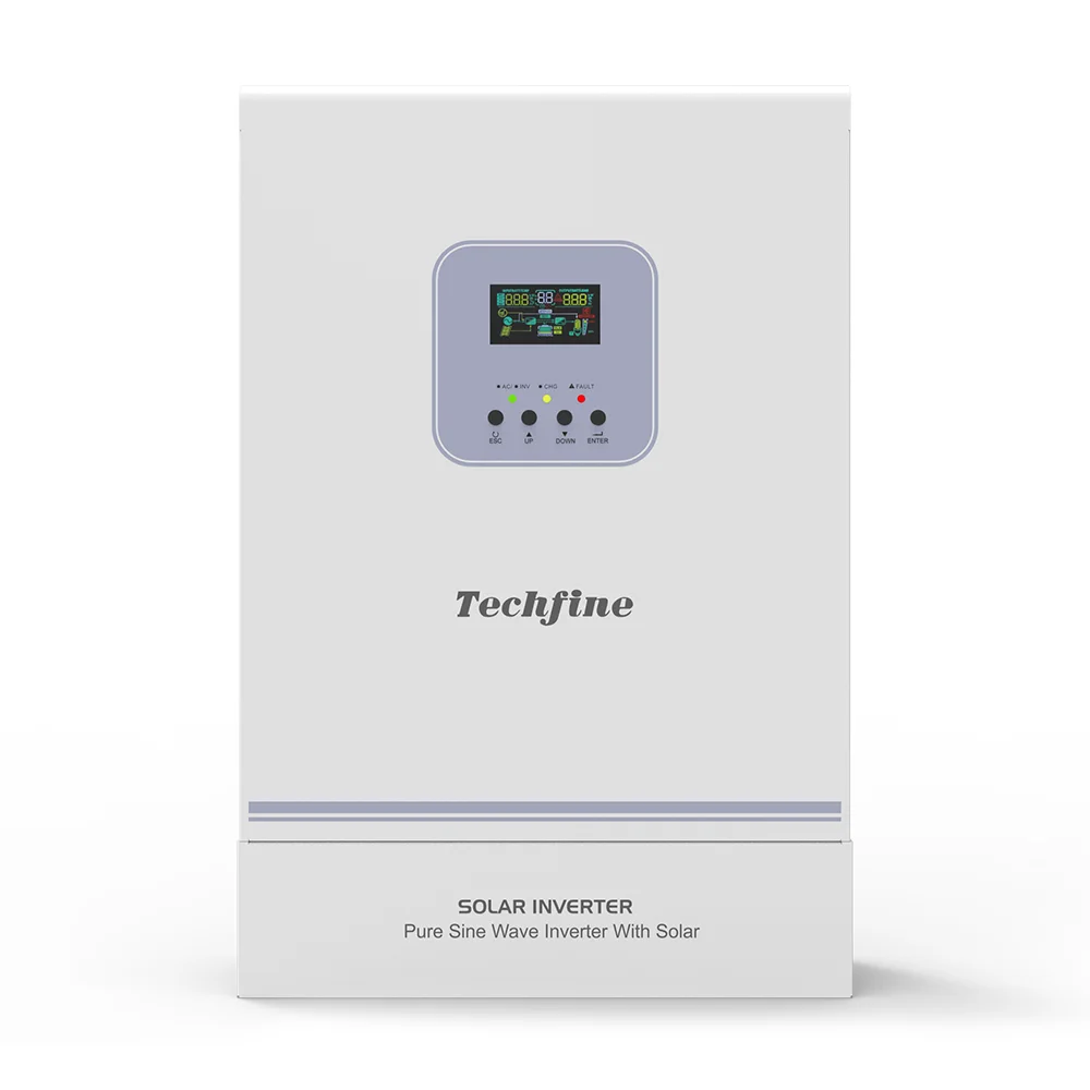 Techfine Factory Price 5kw 5.5 Kva 5 Kva Hybrid Solar Inverter 5 kw 5.5 kw 5000 Watt Pure Sine Wave on off Grid Inverter
