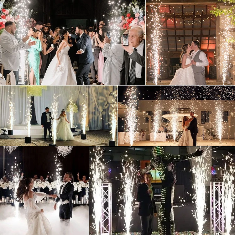 350w Fountain 3 Meters Mini Cold Spark Machine Wireless Cold Pyro  Machine Fireworks for Party Wedding Events