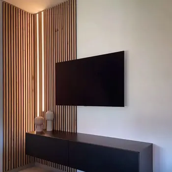 Modern Interior Sound Proof Wall Decoration Wooden Acoustic Panels Slat Wood Wall Panel