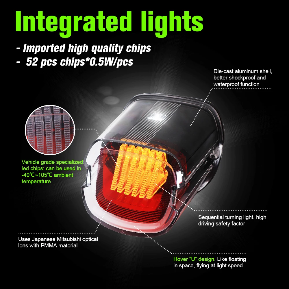 PBYMT 1157 Clignotants LED Avant Et Arrière 1156 - Clignotant En Forme De Balle De 5,1 Cm - Compatible Avec Harley Dyna Softail Touring Street Glide Road King 1986-2024