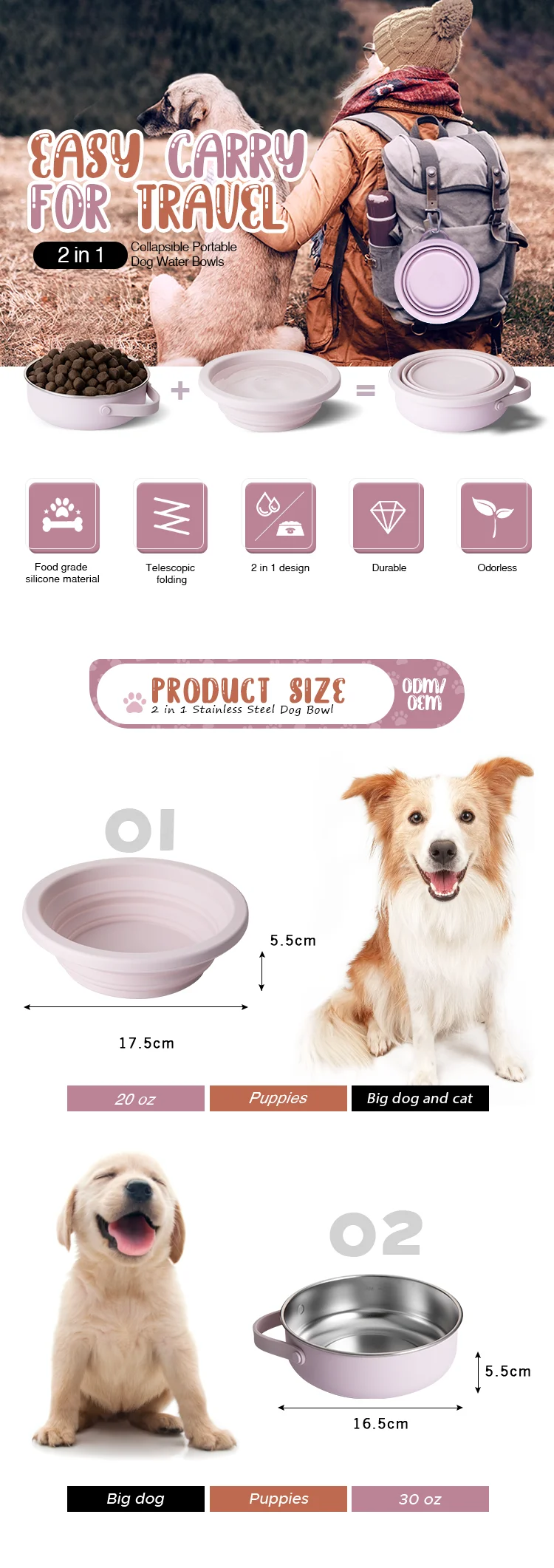 2024 Новое поступление миска для кормления домашних животных из нержавеющей стали на 30 унций прочная нескользящая с резиновым дном