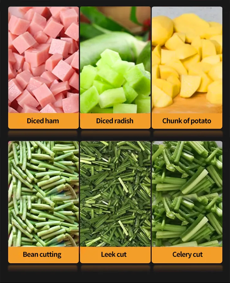 product fully automatic new vegetable cutter efficiently slicing vegetables into various shapes sizes and ingredients-11