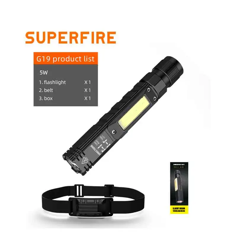 Multifunction Led Torch Led Flashlight 90 Rotating Degree Flashlights Rechargeable Work Light for Car Repair