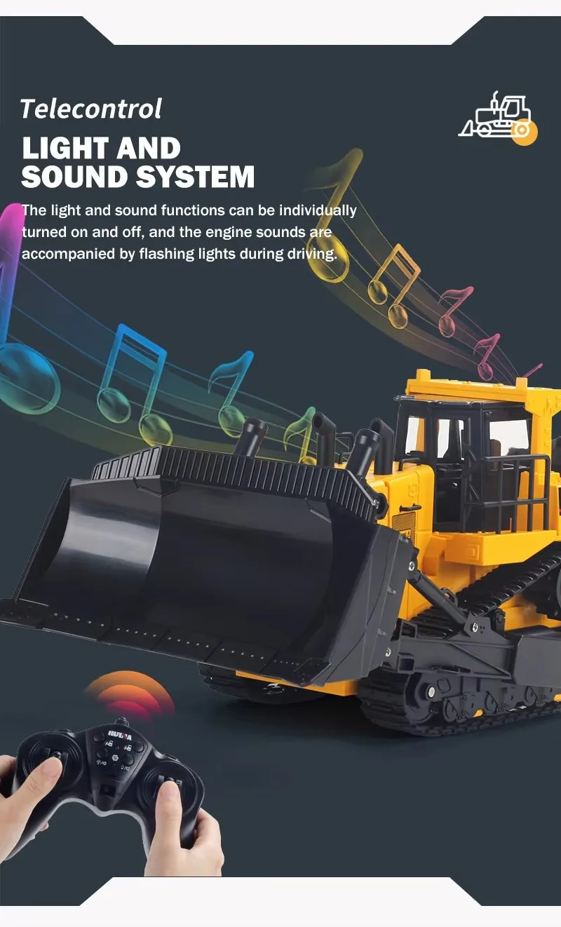 Hot Seller HUINA 1554 RC Truck 1:16 8CH RC Bulldozer for Kinds Gifts