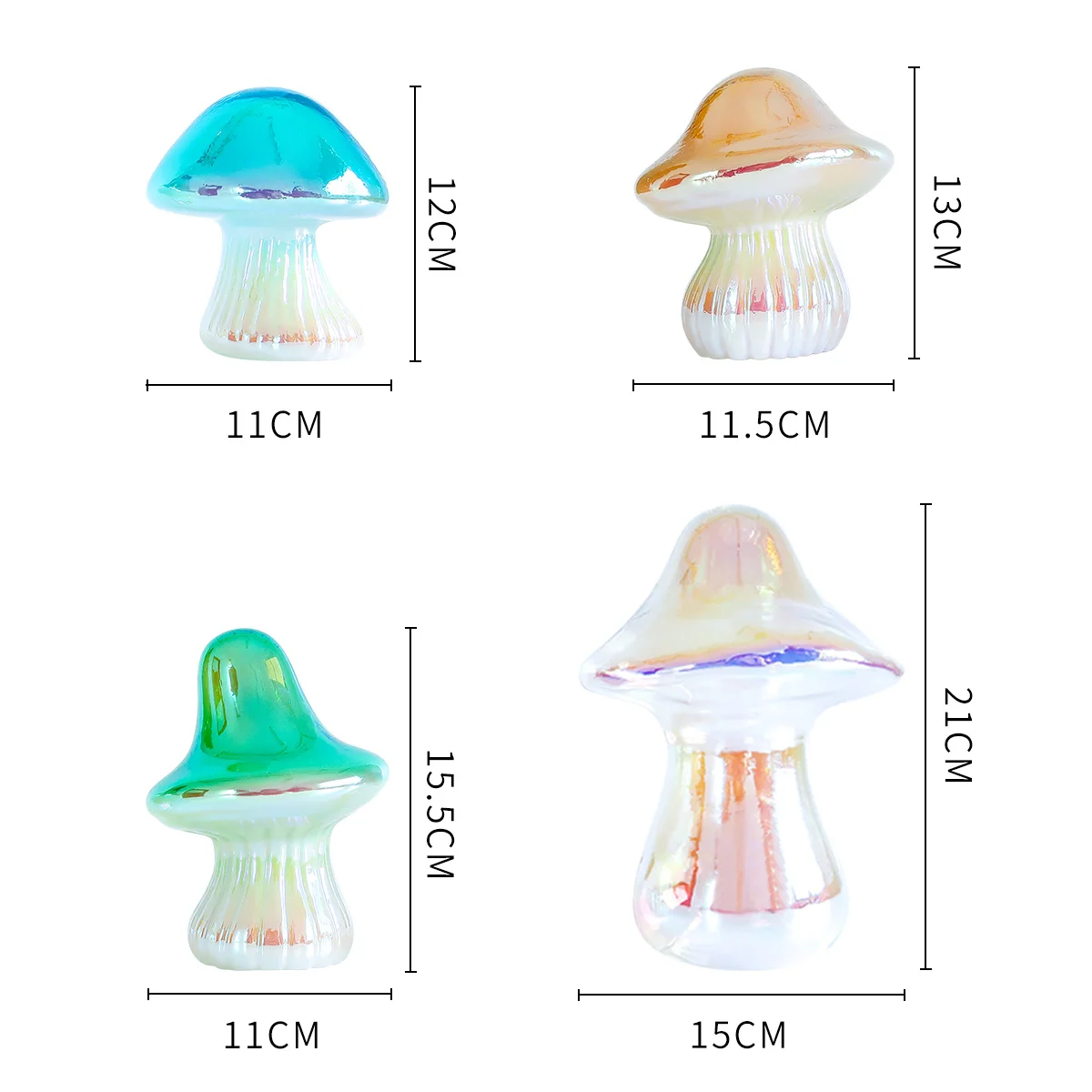 New Easter glass decorations battery operated lighting glass mushroom factory