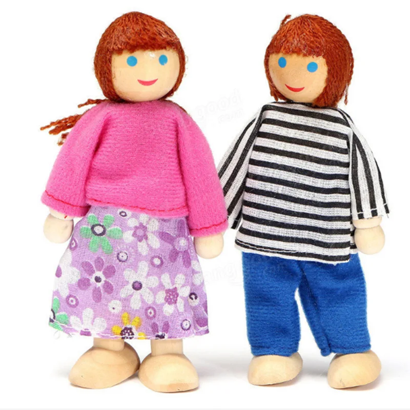 Лидер продаж 2019 Amazon Детский пазл украшение для домика ролевых игр деревянная кукла Набор игрушечных