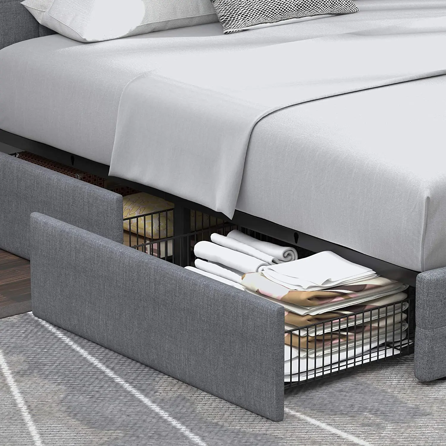 Cheap Modern Velvet Fabric Californian King Size Wooden king Size Queen Upholstered Bunk Bed Frame Bedroom Furniture Bed Set