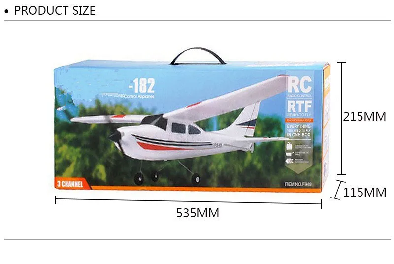 WLtoys F949 RC Airplane 2.4G 3D6G 3Ch Fixed Wing Plane Outdoor Toys Drone RTF Upgrade Version Digital Servo F949S With Gyroscope