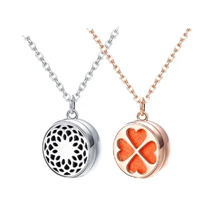 MW Energinox New Vintage Aromatherapy Necklace Stainless Steel Jewelry Locket Buckle with Perfume Essential Oil Diffuser
