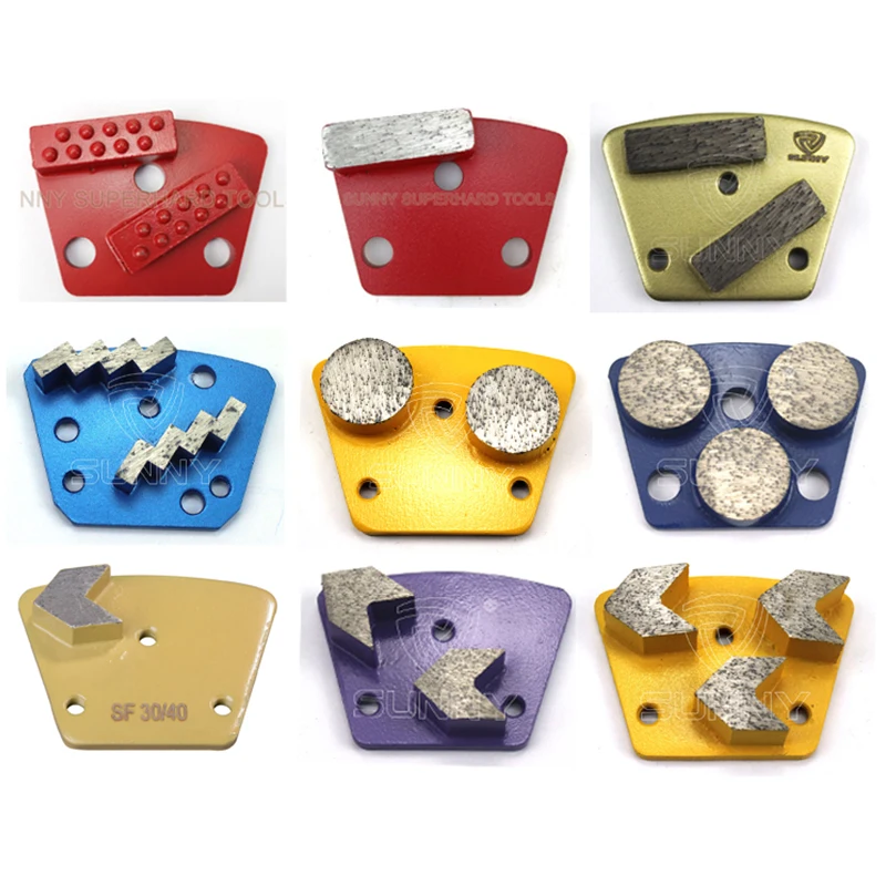 Трапециевидные алмазные шлифовальные инструменты оптом 30 #220 # мульти сегментные алмазные шлифовальные туфли для пола бетона