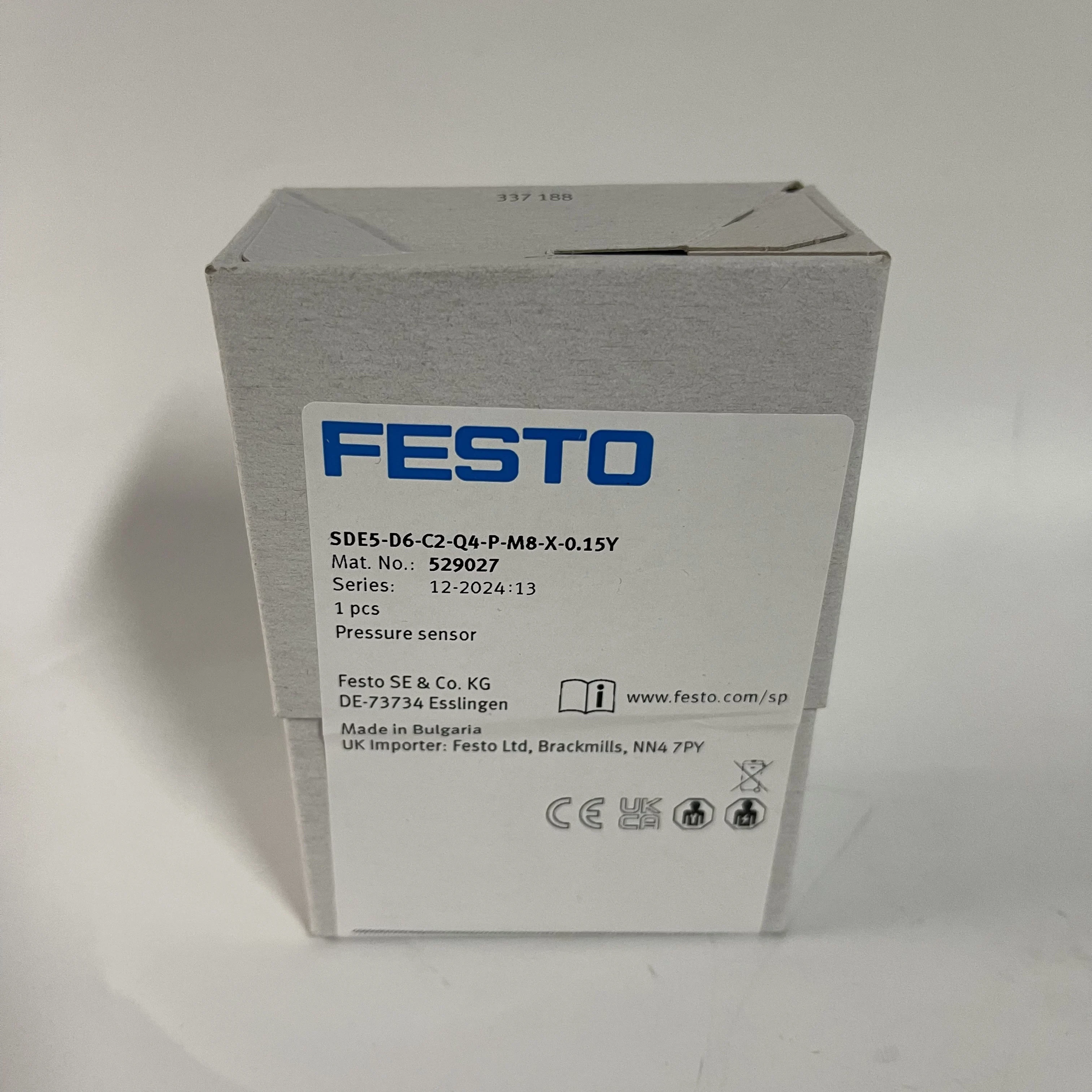Festo Pressure Sensor SDE5-D6-C2-Q4-P-M8-X-0.15Y Festo Pressure Sensor SDE5-D6-C2-Q4-P-M8-X-0.15Y