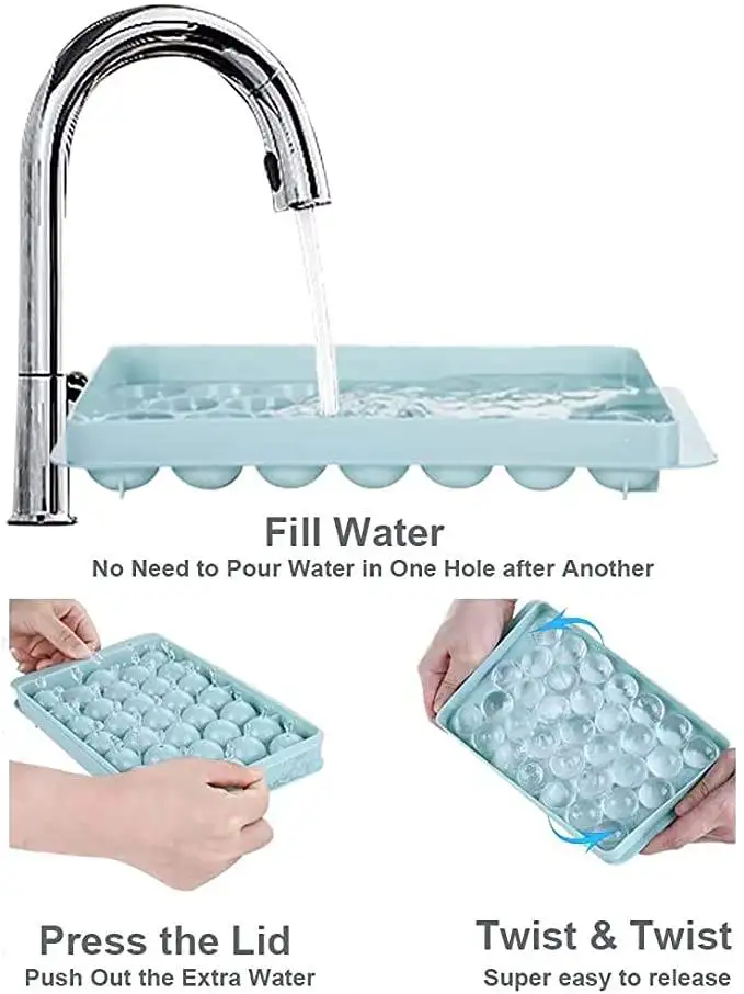 Хит продаж Круглый лоток для льда хоккея с крышкой 33 креативный холодильник