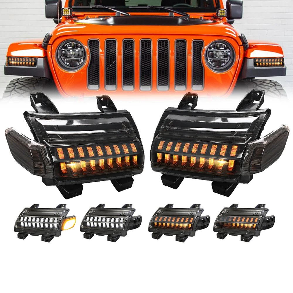 For Jeep Jl Led Turn Signal Drl Led Daytime Running Parking Light Emarke Turn signal for Defender