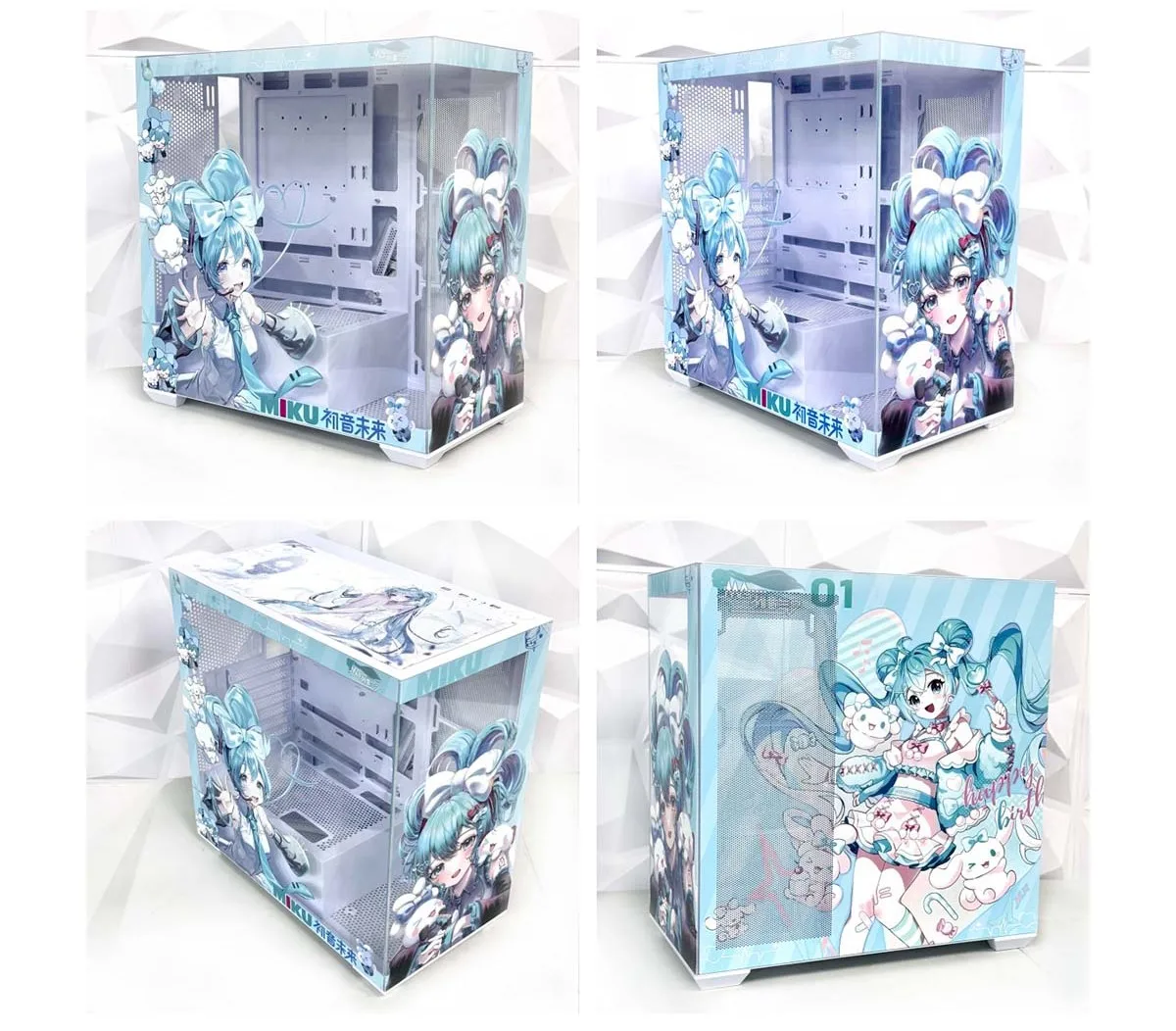 For SAMA Customized Anime Themed ATX Desktop Computer Chassis Towers Transparent Sea View Room Back Plug with Fans in Stock