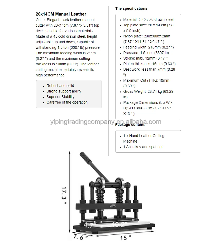 Heavy Duty Manual Paper Leather Die Cutting Press Machine Manual Die