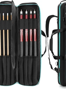 Foreign Trade Cross-border Billiard Stick Backpack 1/2 Split Big Head Design Large Capacity Storage Bag for 4 Sticks 4 Bodies