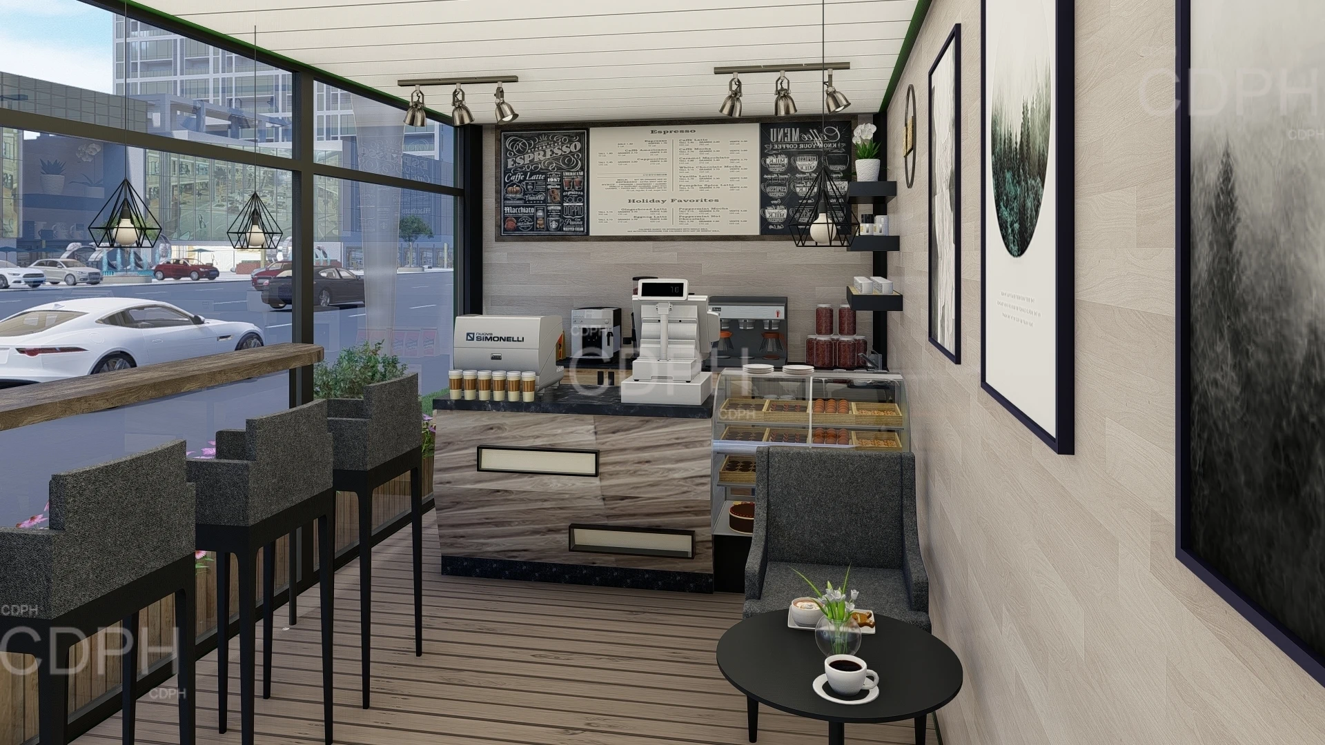 40ft Modern Design Container House Coffee Shop Outdoor Restaurant Cafe