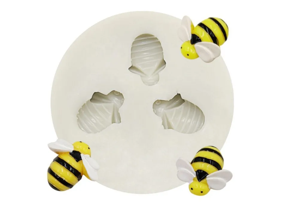 3pcs bumble bee silicone mold honeycomb