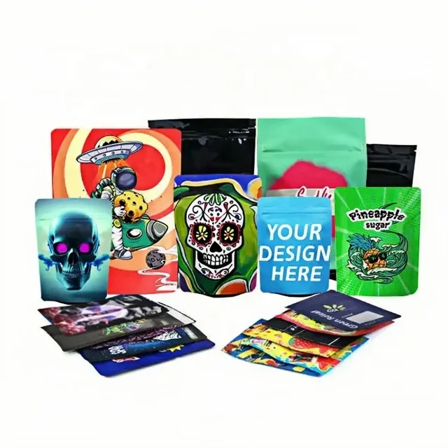 Flat Mylar Bags Small Zipper Lock Foil Bag 4 Mil Herb Food Storage Lock Resealable Aluminum Mylar Pouch