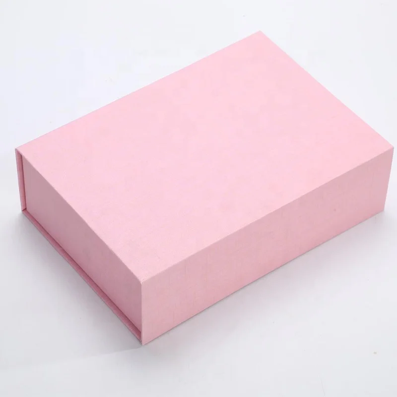 Pink Gift Box Packaging Luxury Garment  Packaging Corrugated Glossy Cardboard Hard Carton Box