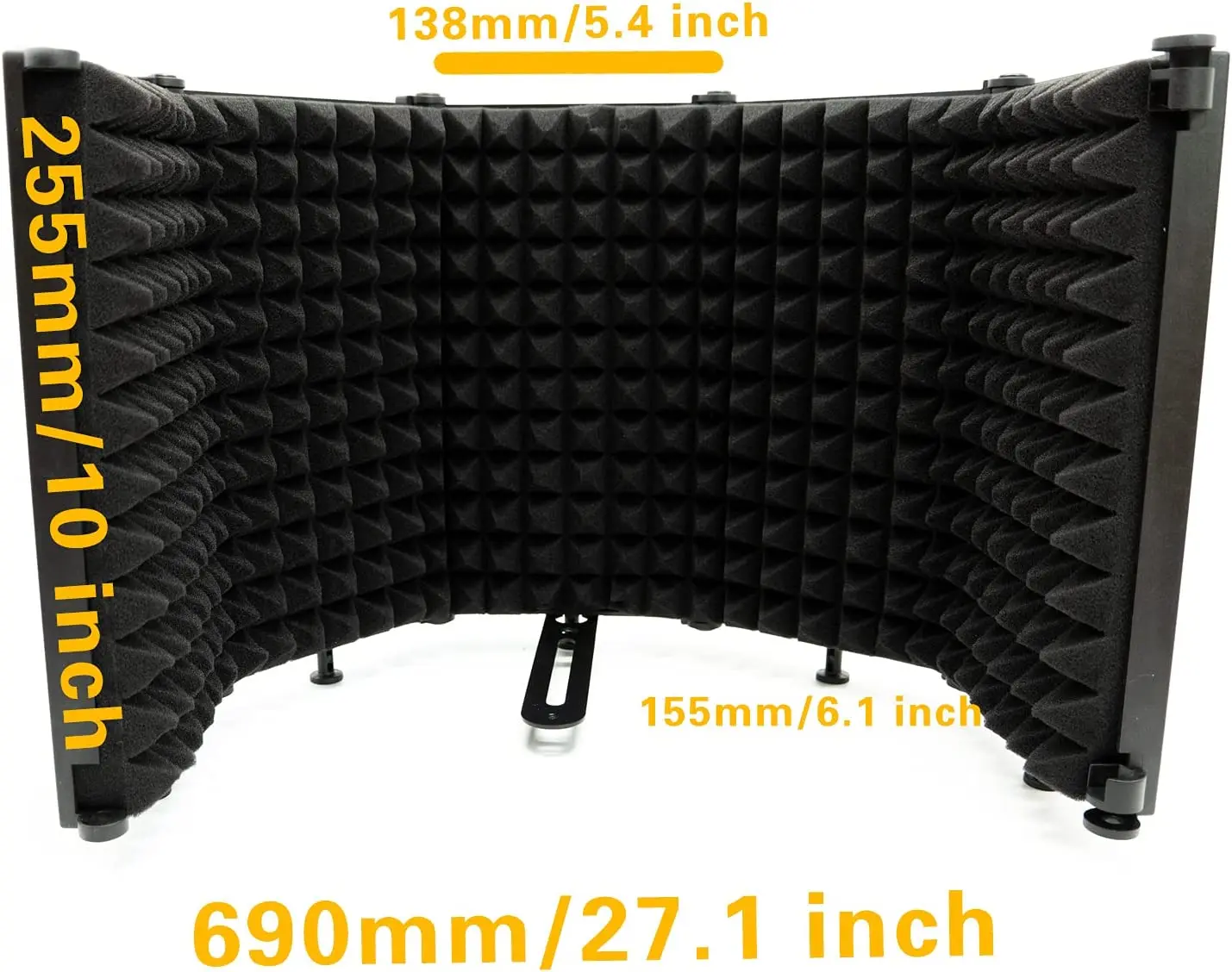 5 Doors Microphone Isolation Shield With Pro Microphone Furry Cover Acoustic Sound Absorbing Reflector  3/8" 5/8