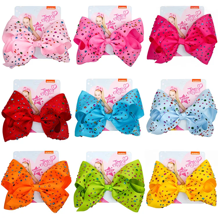 Hot Sale Jojo Siwa Hair Bows Baby Girls Big 8 Inch Ribbon Bows With