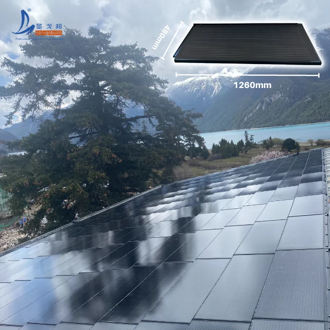 High Loading Integrated Solar Roofing Tile Excellent Thermal Insulation Solar Panel System Double Glass Bipv Solar Panel