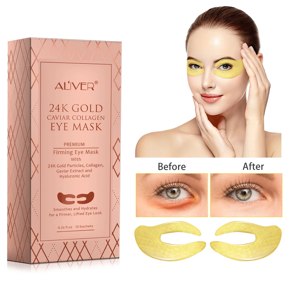 Aliver Anti Wrinkle Eye Sheet Gel Beauty Skin Care Dark Circle 24k Gold