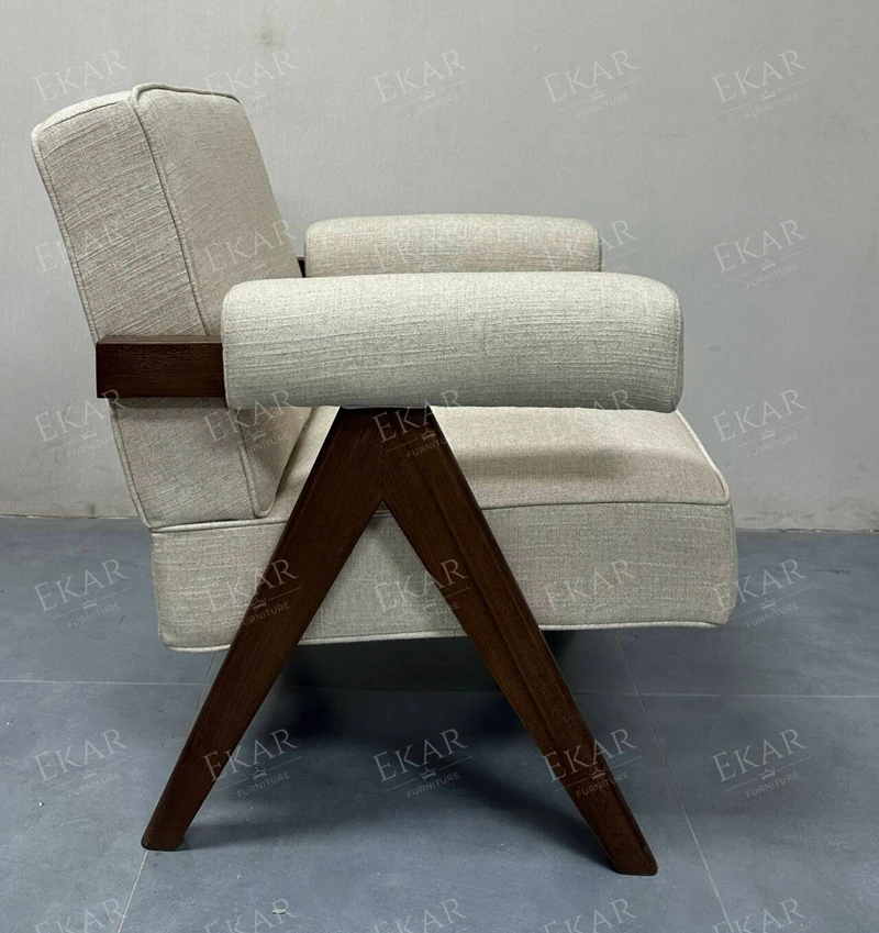 product smoke gray solid wood frame lounge chair with white wax finish-68