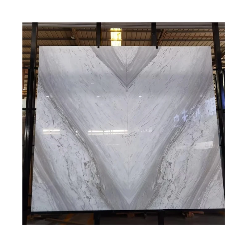Volakas White Marble Slab Mirror Image Countertop for Outdoor Double-Story House Modern Design Polished Surface Finish