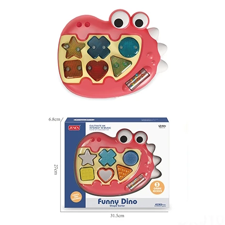 Обучающий пазл для детей электронная клавиатура с орган динозавр геометрическое пианино музыкальный инструмент со световыми звуками игрушки