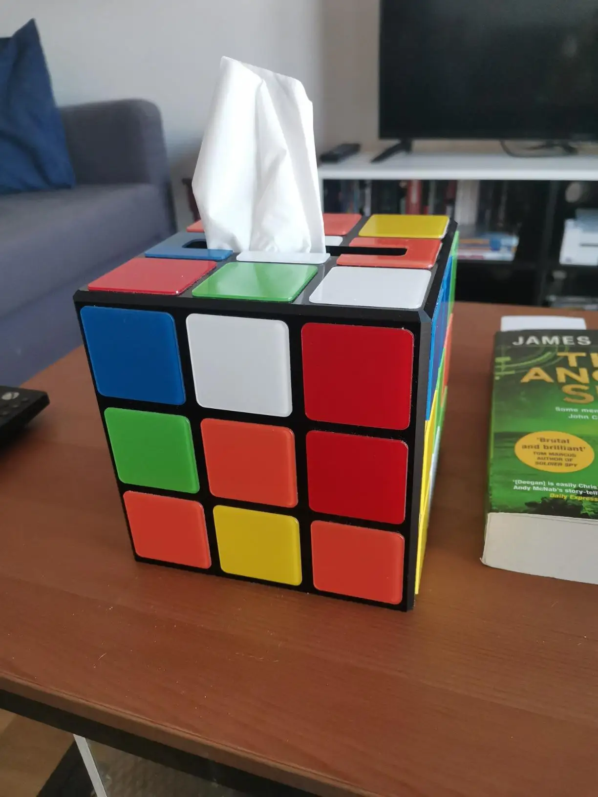 Decorative square Magic Cube Acrylic Tissue Box with Magnetic Lock