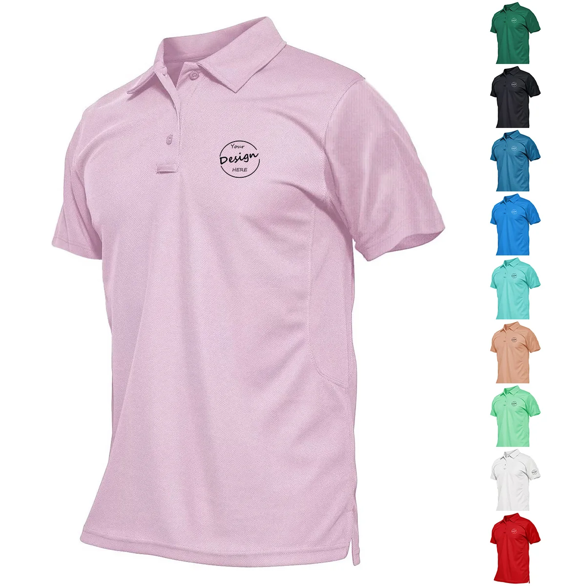 High Quality Customized 100% Pique Fabric Cotton Embroidered Plain Breathable Men Business Uniform Office Polo Shirt