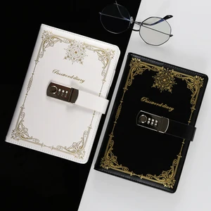 A5 PU Leather Binder Notebook   Customized Logo Multifunctional Password Lock Notebook