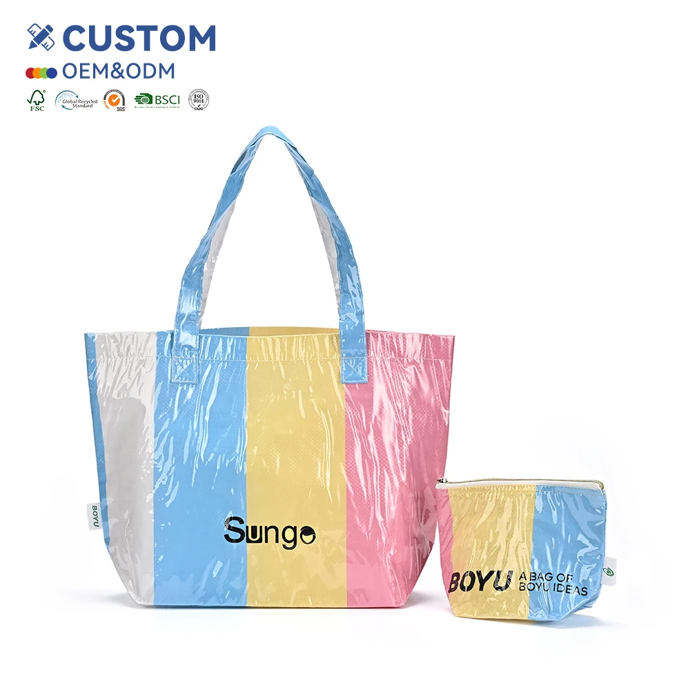 Chinese Classic Red White Blue Color Shopping Tote Handbags Female Woven Bags With Handle Women's Tote Bags Handbag
