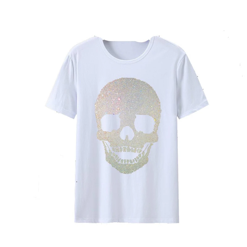Fashionable free sample Taurus tshirt heat transfer stickers hot fix rhinestone iron on transfer