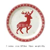 Assiette de Noël renne rouge 7 pouces 10 pcs